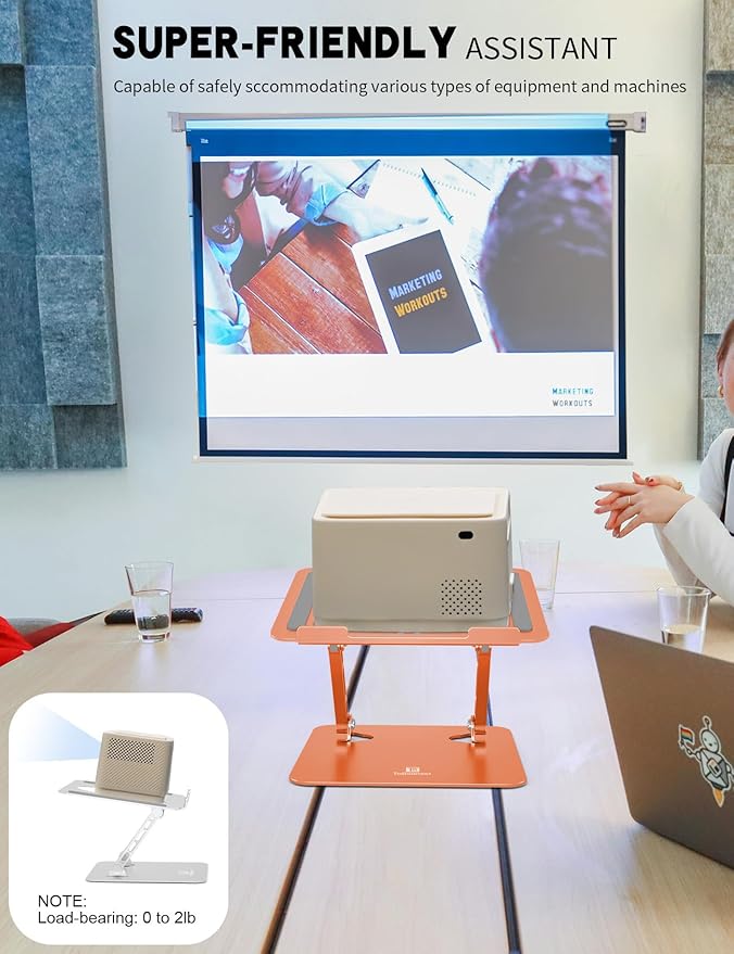 Laptop Stand, Ergonomic Adjustable Computer Stand for Collaborative Work, Foldable and Portable Heat Sink Computer Stands, Fits up to 15.6-inch Laptops (Orange)