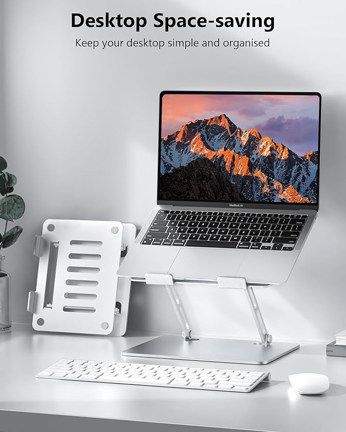 Adjustable Laptop Stand, Ergonomic Computer Stand for Desk, Aluminum Ventilated Colling Laptop Riser Holder Mount Compatible with MacBook Pro Air, Dell 10-15.6" All Laptops