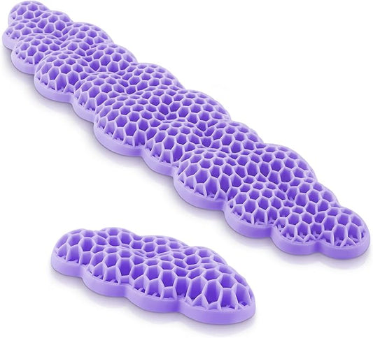 Upgrade Keyboard Wrist Rest Set, Ergonomic Keyboard Mouse Wrist Support, Comfortable Memory TPE Wrist Rest for Typing Pain Relief Computer Laptop Mac Gaming Office Wish Gift (Purple, 16.5" L)