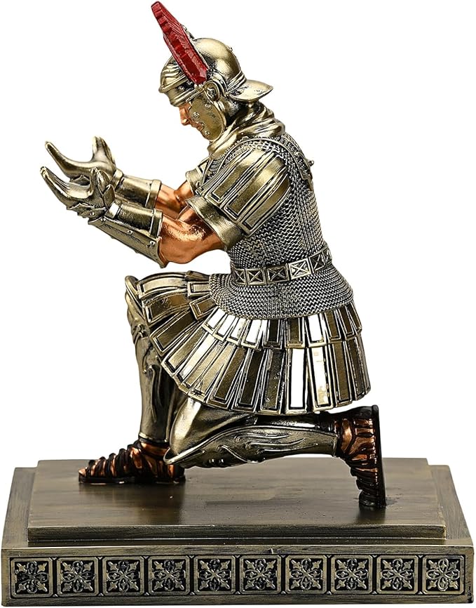 Roman Legion Soldier Knight Pen Holder Pen Stand Desk Organizers and Accessories for Office and Home(Bronze)