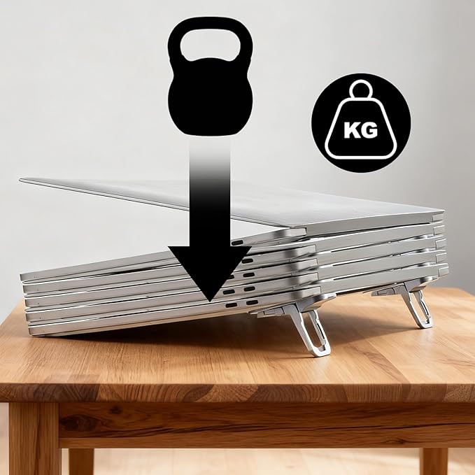 2 Pcs Laptop Legs Zinc Alloy Mini Foldable Laptop Stand Self-Adhesive Laptops Stands with 2 Adjustable Angles Invisible Computer Keyboard Stand Portable Keyboard Riser for Desk Most Keyboards (Silver)