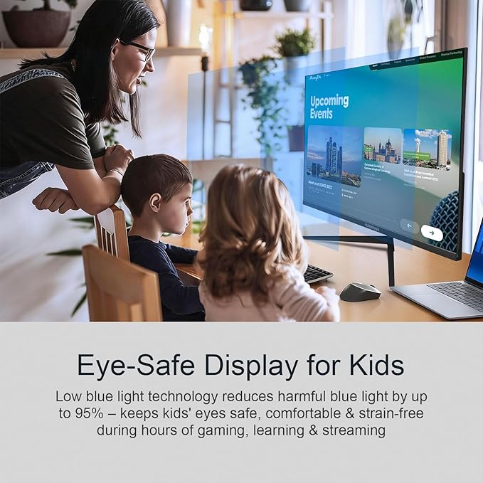 32 Inch 4K UHD Monitor, 3840 x 2160 Fast IPS Computer Monitor, 3000:1 Contrast, sRGB 120%, Blue Light Filter, Free-Sync, Zero Frame Screen With HDMI, DisplayPort for Home and Office, VESA(100x100mm)