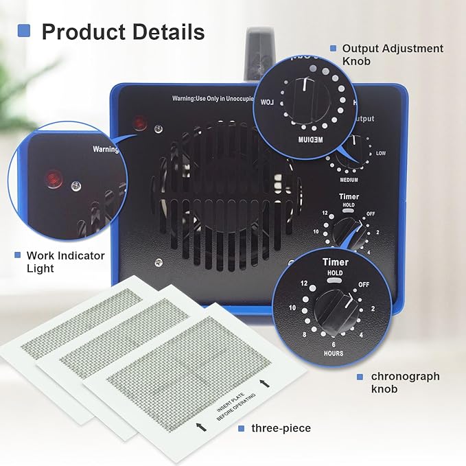 0zone Generator, 3500 Sq/Ft 0zone Machine Ionizer for Industrial, Commercial, Home, Car, Basement