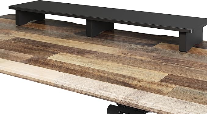 Vari Modern Monitor Riser - Large Dual Monitor Stand - Elevated Desk Shelf for Home Office Organization - Durable and Lightweight - Ideal for Computer and Gaming Setup - Black, 40”x10”x4”