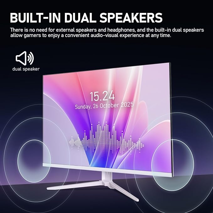 Gawfolk 28 inch UHD 4K Computer Monitor, IPS Ultra HD (3840×2560p) Screen, 3:2, 10Bit, 1.07 Billion Colours, 128% sRGB, Built-in Speakers, 178° Wide Viewing Angle DisplayPort, HDMI, White