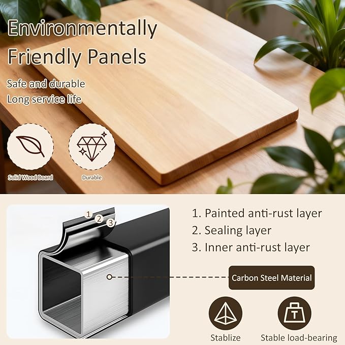 2/3 Tier Desk Hutch with Pegboard, Desk Shelf Organizer with Metal Frame, Space Saving Desktop Bookshelf, Desktop Shelf Organizer Display Rack for Study Table, Home, Of Black+Brown 61×10×37"(3-Tiers)