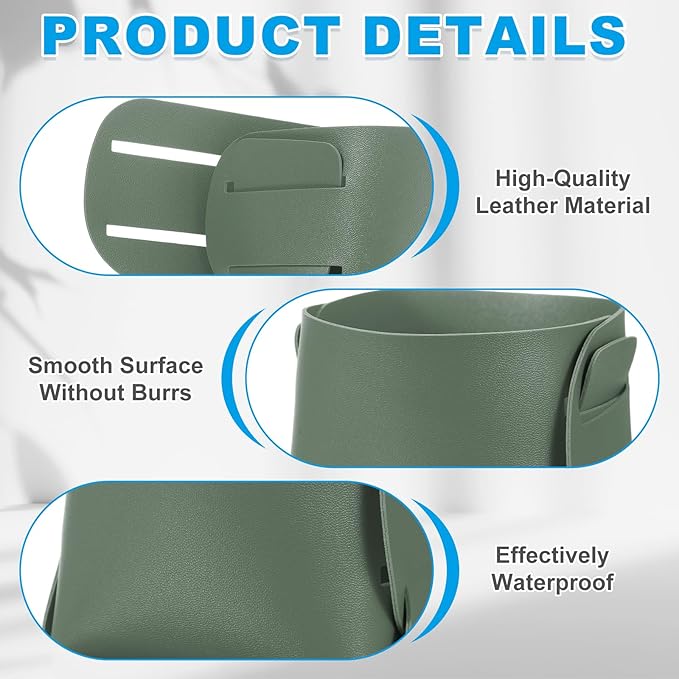 PATIKIL 2Pack Leather Desk Organizer, Leather Pencil Pen Holder Jewelry Valet Tray Hair Accessories Organizer for Bedroom Drawer Office Key Wallet Watch Pen Pencil Glasses, Dark Green