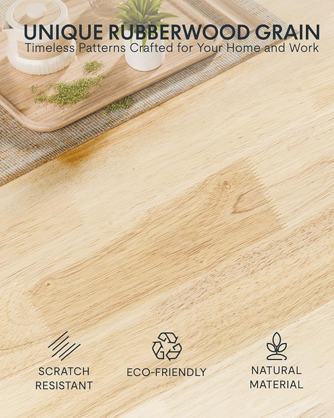 FLEXISPOT Solid Rubberwood Electric Standing Desk with Elegant Oval Legs, 55"x24" Height Adjustable Desk for Home Office & Living Spaces (Black Frame)