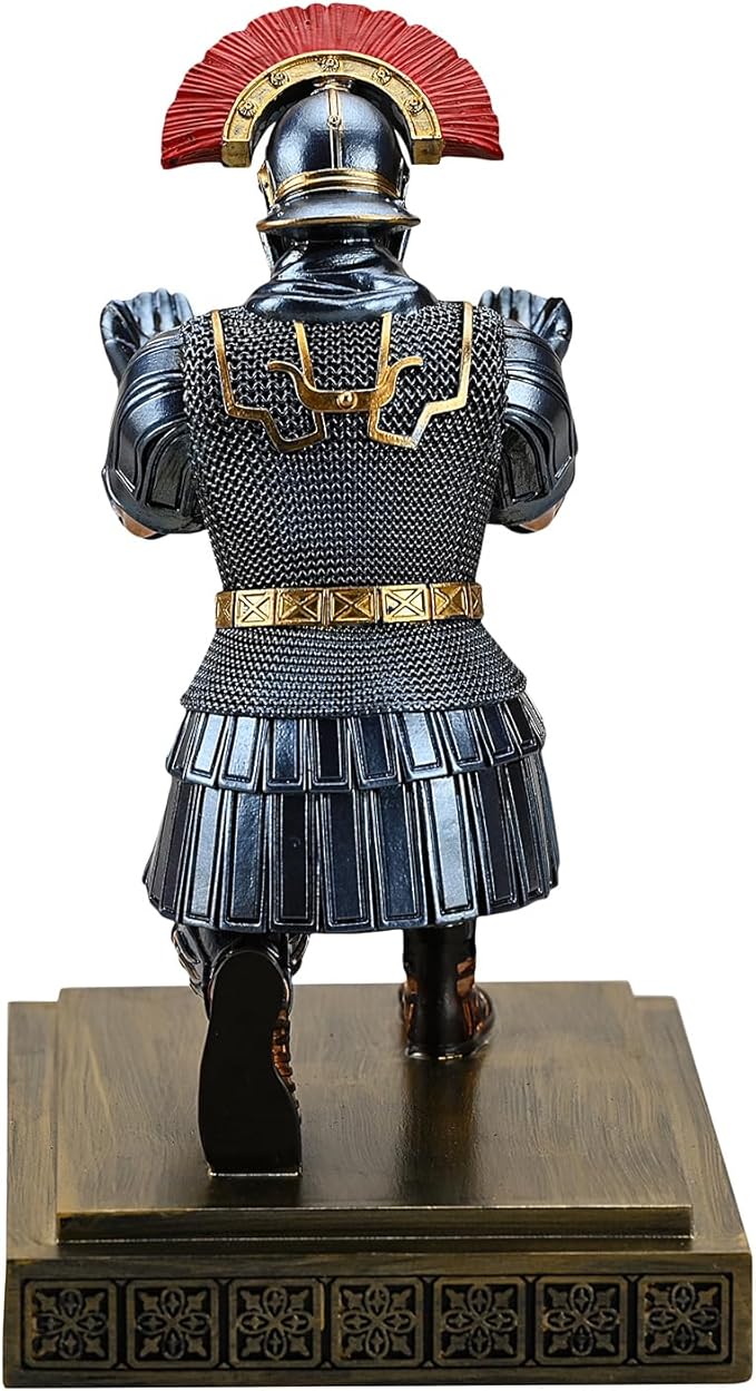 Roman Legion Soldier Knight Pen Holder Pen Stand Desk Organizers and Accessories for Office and Home(Blue)
