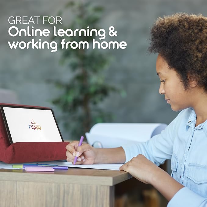 Flippy Original Tablet Pillow Stand & iPad Holder, Gift for Book Lovers & Readers, Multi-Angle Stand with Storage for Lap, Desk & Bed, Compatible with Kindle, Fire, iPad & Samsung, Nebbiolo