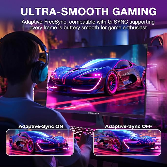 27 inch 1440P Gaming Monitor, 180Hz/144Hz Fast IPS 2K Computer Monitor with Speaker, Free-Sync & G-SYNC, 125% sRGB, HDR10, HDMI x2, DisplayPort x2, Compatible with Switch/Xbox/PS5, VESA Mountable