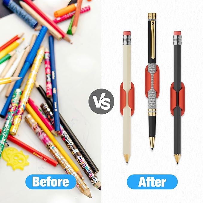 Adhesive Pencil Holders for Desk Silicone Pen Holder Organizer for Desk Accessories,Teacher Supplies for Classroom, Office, School Accessories,Notebook, WallS or Clipboards（10PCS,Red）