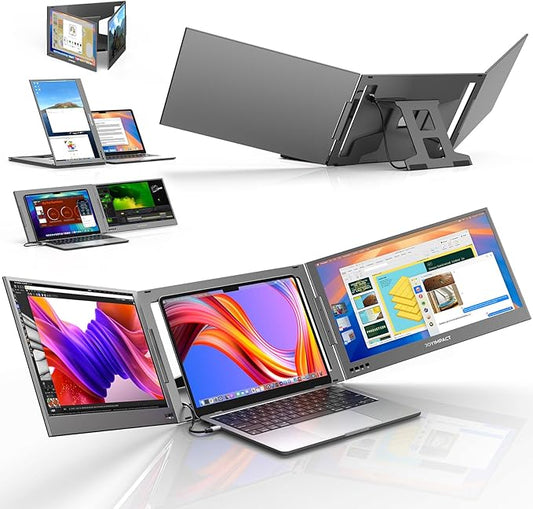 Dual Screen Laptop Monitor Extender, 15.6" Fully Compatible Laptop Triple Screen Extender, FHD 1080P IPS Portable Monitor for Laptops 12~17 inch, Plug & Play with USB-C for Win/Mac/PS5/Switch/PS4