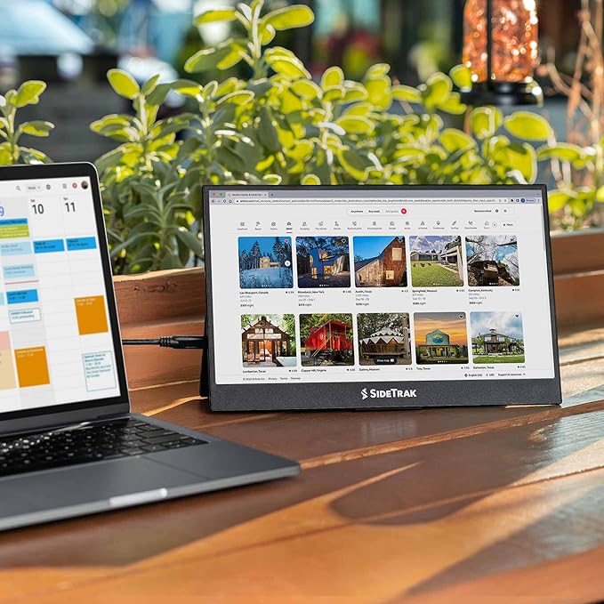 SideTrak Solo Pro 13' Freestanding Portable Monitor | 1080p LED .04' Thin | Kickstand | 10ms Response Time | 60Hz Refresh Rate | USB-C, Mini HD | 1.3 lbs. Travel Monitor