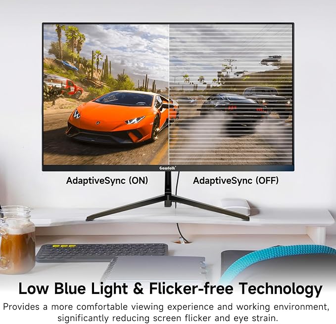 Gawfolk 27 Inch 4K Monitor IPS 60Hz, UHD 3840 x 2160p PC Monitors, Computer Dispaly for Home & Office, Support HDMI & DP, Wall Mount Compatible