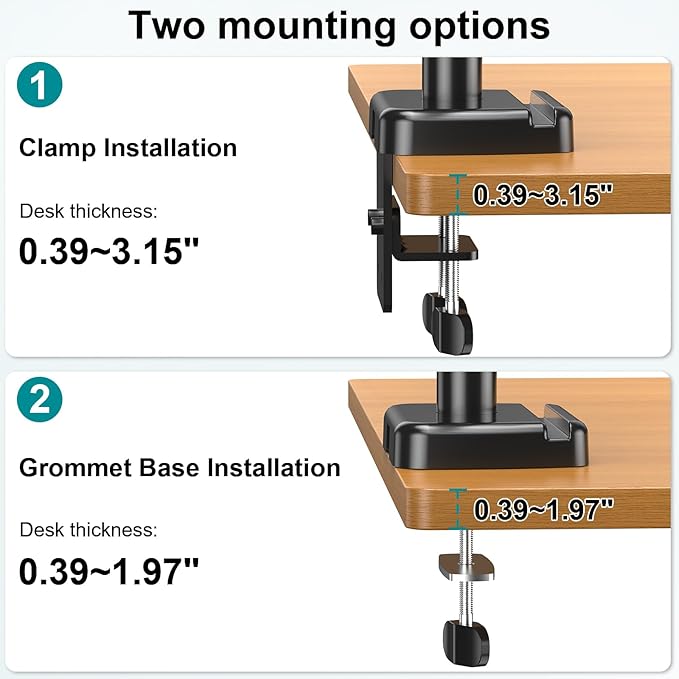 MOUNT PRO Triple Monitor Mount for 13-27 inch Screens, 3 Monitor Desk Mount, Height Adjustable Triple Display Stand, Full Motion Three Computer Arm Hold up to 17.6lbs Each, VESA 75x75, 100x100