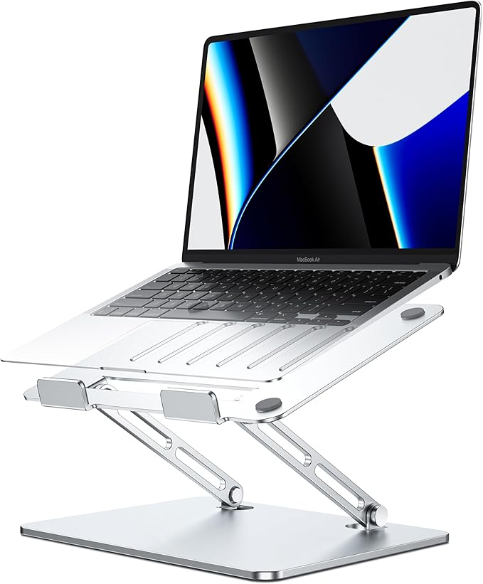 Adjustable Laptop Stand, Ergonomic Computer Stand for Desk, Aluminum Ventilated Colling Laptop Riser Holder Mount Compatible with MacBook Pro Air, Dell 10-15.6" All Laptops