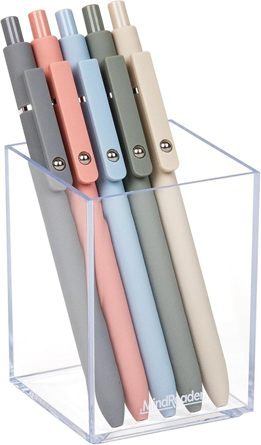 Mind Reader Pen Cup, Accessory Holder, Desktop Organization, Office, Acrylic, Clear