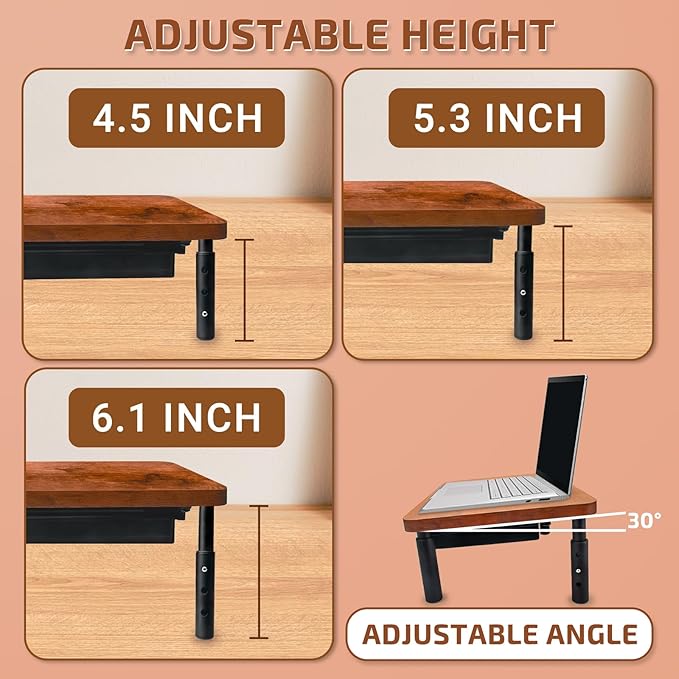 Monitor Stand, Rich Brown Monitor Riser, Monitor Stand for Desk, Stand Monitor, Solid Wood & Metal Computer Monitor Stand, Ergonomic TV Riser Block, 2 Pack, Rich Brown, 14.5 Inch