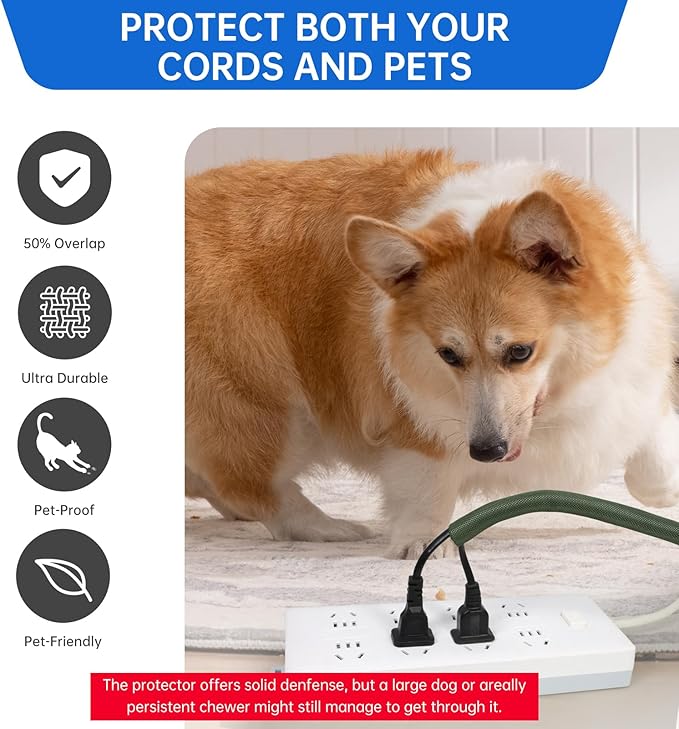 Split Braided Cable Sleeve，Flexible Wire Loom Tubing, Automotive Cord Protector Pet Proof, Cable Management for Computer TV Electric Wires Harness 16ft (Dark Green, 25mm（1")