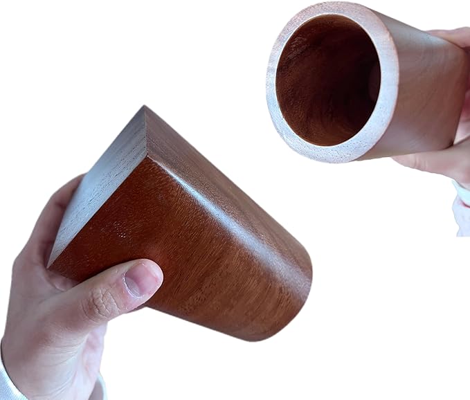 Solid Black Walnut Pen Cup Holder, 3x3x4.7in | Durable Whole Piece Wooden Desktop Organizer for Pens & Pencils, Ideal Office Desk Supplies for Home and Workplace