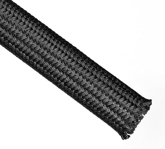 Polyamide Braided Sleeving, 33ft Expandable Wire Loom Abrasion Resistant Split Cable Sleeve for Automotive Harness, Computer Case & Cable Management (Black, 35mm（1-3/8"）)