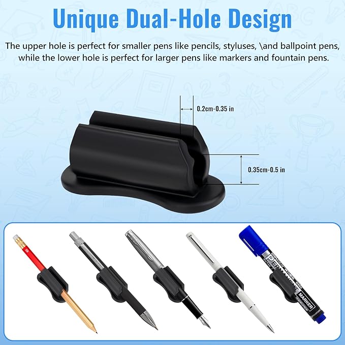 Adhesive Pencil Holders for Desk, 40 PCS Silicone Pencil Holder for Desk,Marker Holder, Adhesive Pen Holder for Classroom Clipboard Attachment, for School Office Accessories,Teacher Supplies