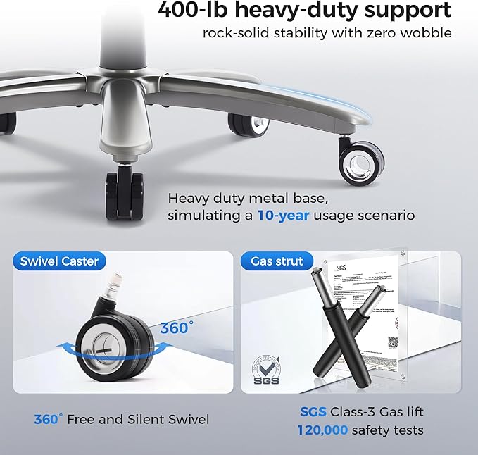 600LBS Big and Tall Massage Office Chair, Extra Wide Seat - 3D Kneading Massage & Heat Office Chair with Heavy Duty Metal Base, 3D Flip Arms, Leather Ergonomic with Thick Spring Cushion