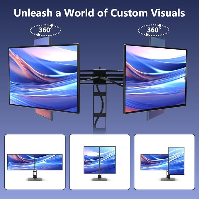 DEPGI 21" Laptop Screen Extender, Freestanding Laptop Screen Extender, 2x21 FHD IPS Extended Monitor Versatile Dual & One-Click Mirror Modes for All 13-17" Laptops (Mac/Windows/M1-M3 Compatible)