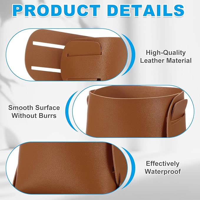 PATIKIL 2Pack Leather Desk Organizer, Leather Pencil Pen Holder Jewelry Valet Tray Hair Accessories Organizer for Bedroom Drawer Office Key Wallet Watch Pen Pencil Glasses, Brown