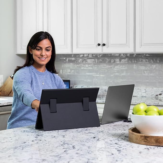 SideTrak Solo 17.3” Touchscreen Portable Full HD LED Monitor, Laptop Dual Screen Computer Extender with Large Display Cover, for PC, Gaming & Chrome, HDR Enabled, Powered by USB-C® or HDMI