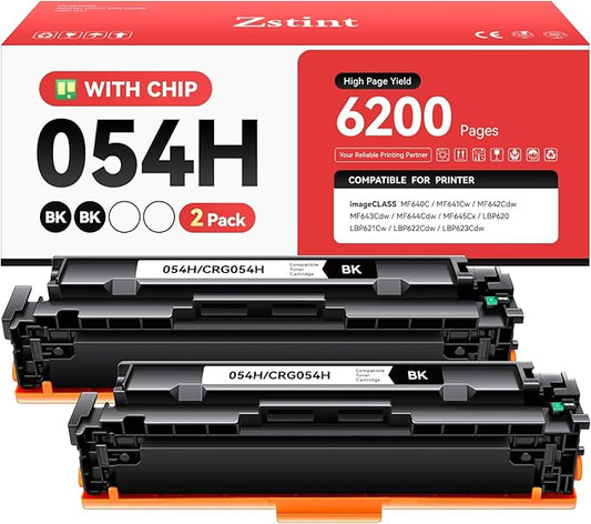 054H Toner Cartridge Black 2-Pack High Yield Replacement for Canon 054 054H CRG-054 Toner Cartridge Compatible for Canon Color imageCLASS MF642Cdw MF644Cdw LBP620 LBP622Cdw MF641Cdw Laser Printers Ink