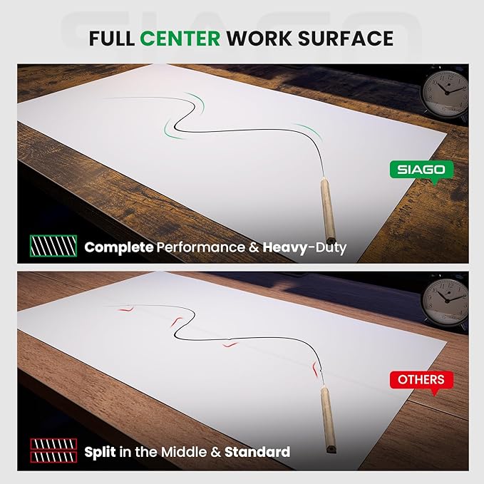 SIAGO Electric Standing Desk Adjustable - 63 x 24 Inch Sit Stand up Desk with 0.8 Inch Thick Tabletop - Adjustable Height Table with 3 Memory Preset, Cable Management for Home Office