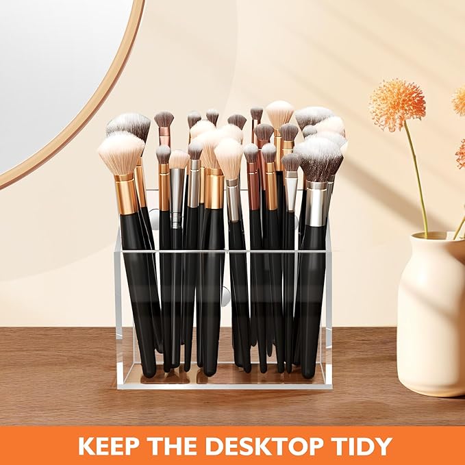 Ameceres Magnetic Pen Holder Classroom Organization Acrylic Marker Holder for Whiteboard Refrigerator Locker Accessories Pencil Dry Erase Marker Basket (1 Compartment * 2)