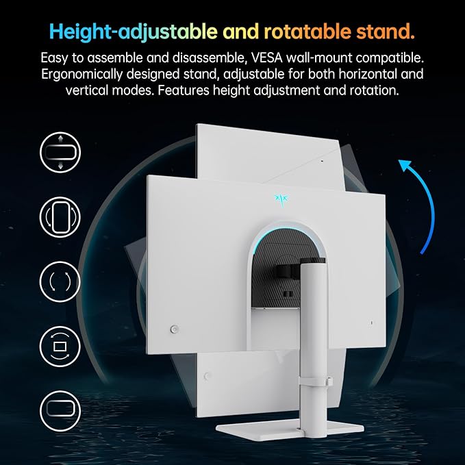 KTC Monitor 27-inch White Gaming Monitor WQHD (2560x1440) Fast IPS, 300Hz (Supports 320Hz via Overclocking) 1ms 144% sRGB High Brightness 450cd/㎡, Low Blue Light, Flicker-Free, 2 x HDMI, 1 x DP H27E6