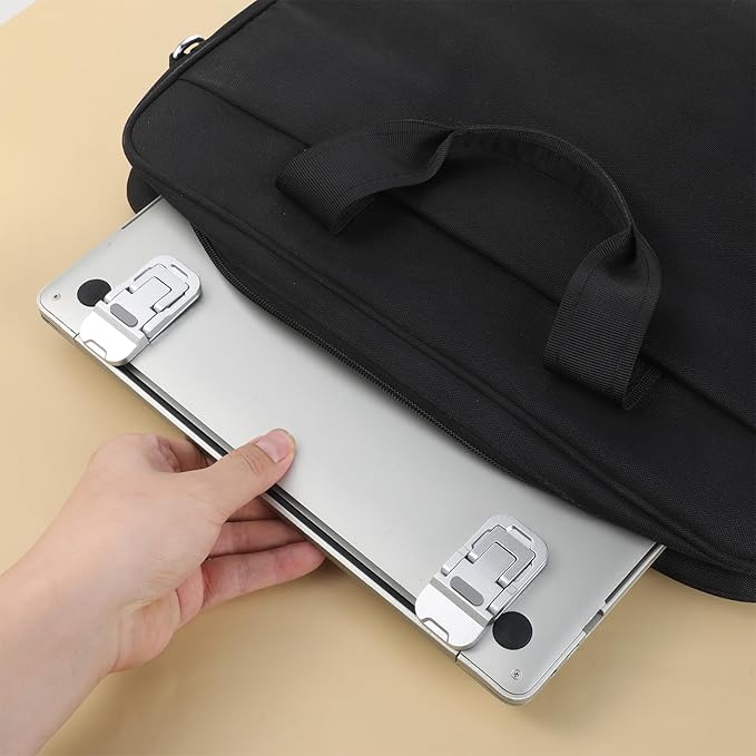 2 Pcs Laptop Legs Zinc Alloy Mini Foldable Laptop Stand Self-Adhesive Laptops Stands with 2 Adjustable Angles Invisible Computer Keyboard Stand Portable Keyboard Riser for Desk Most Keyboards (Silver)