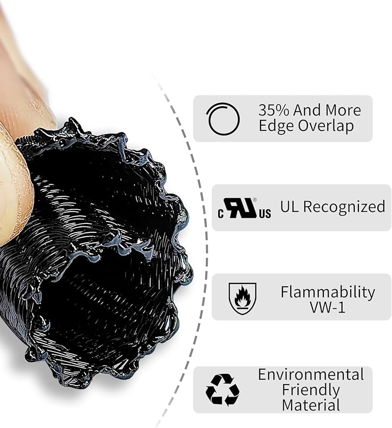 Cable Management Split Wire Loom Sleeve - Cord Hider & Protector for Desk, Pet Chew Proof, Wire Cover Organizer, Flexible Tube for Wires and Cables (5/16 Inch 25FT, Black)