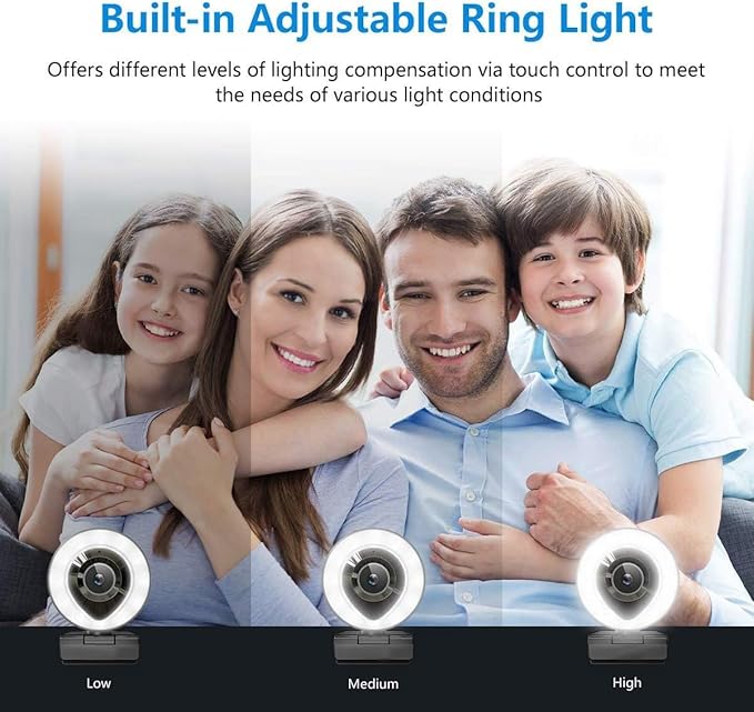 AIDELF Webcam Computer Camera 1080P with Dual Microphone Adjustable Right Light Web cam for PC Advanced Auto-Focus with Tripod Zoom Streaming Camera Gaming Webcam for YouTube Xbox Facebook Streamer