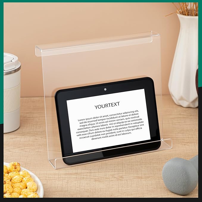 Jetec Treadmill Book Holder, Clear Acrylic Reading Rack for Treadmill Tablet Rack Universal Holder Tablet Magazines Books for Gym Exercising(9 x 8 x 1.5 Inches)