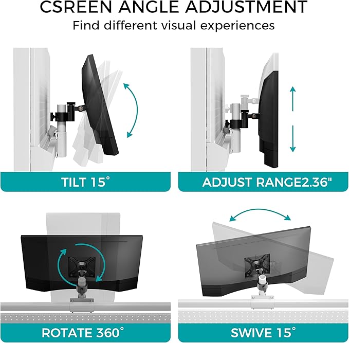 EUREKA ERGONOMIC Desk Pegboard with Dual Monitor Stands, LED Metal Pegboard for Gaming Desk, Privacy Panel with 4 Accessories Modular Hanging, Computer Accessories for Office, 59 x 34 Inch, White