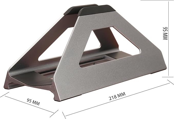 Vertical Laptop Stand, Space Saving Holder for MacBook with Tool-Free Width Adjustment, Pretty Anodized Aluminum for Desk, Universal Fit for 10-17" Laptop