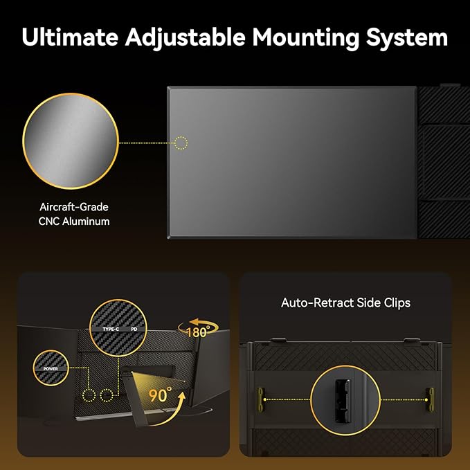 14" Laptop Triple Screen Extender Portable, One Cable Connection Laptop Monitor FHD 1080P IPS, Ultra Thin Dual Monitor for 13-17" Laptops, Plug & Play Compatiable with Win/Mac/Chrome/Android/Switch