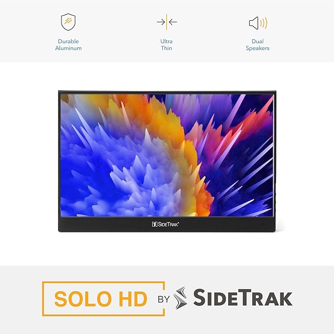 SideTrak Solo 17.3” Touchscreen Portable Full HD LED Monitor, Laptop Dual Screen Computer Extender with Large Display Cover, for PC, Gaming & Chrome, HDR Enabled, Powered by USB-C® or HDMI