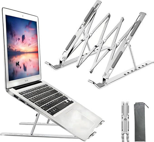 Adjustable Laptop Stand,Ergonomic Laptop Holder,Foldable Laptop Stand,Compatible with MacBook Air/Pro, Dell, HP, Lenovo & All Laptops,Ergonomic Design,Portable & Sturdy