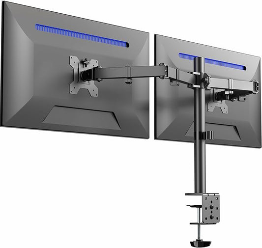 VIVO Dual Monitor Desk Mount, Heavy Duty Fully Adjustable Stand, Fits 2 LCD LED Screens up to 32 inches and 22 lbs Each, Black, STAND-V032