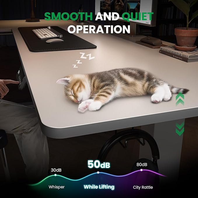 SIAGO L-Shaped Standing Desk - 63 x 55 Inch Adjustable Corner Standing Desk with Charging Station - L Shape Sit Stand Table with Memory Controller, Splice Board for Home Office