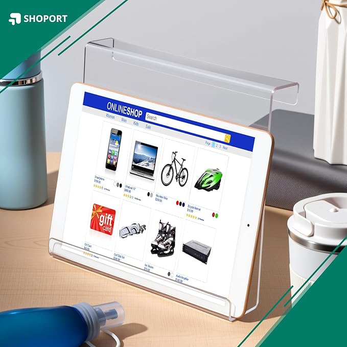 Jetec Treadmill Book Holder, Clear Acrylic Reading Rack for Treadmill Tablet Rack Universal Holder Tablet Magazines Books for Gym Exercising(9 x 8 x 1.5 Inches)