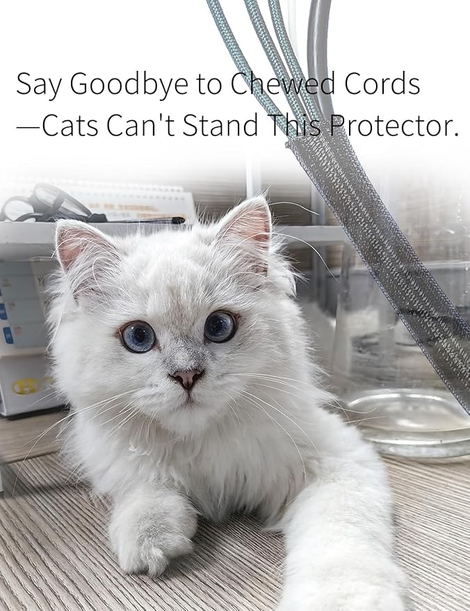 Cable Management Split Wire Loom Sleeve - Cord Hider & Protector for Desk, Pet Chew Proof, Wire Cover Organizer, Flexible Tube for Wires and Cables (5/16 Inch 25FT, Black)