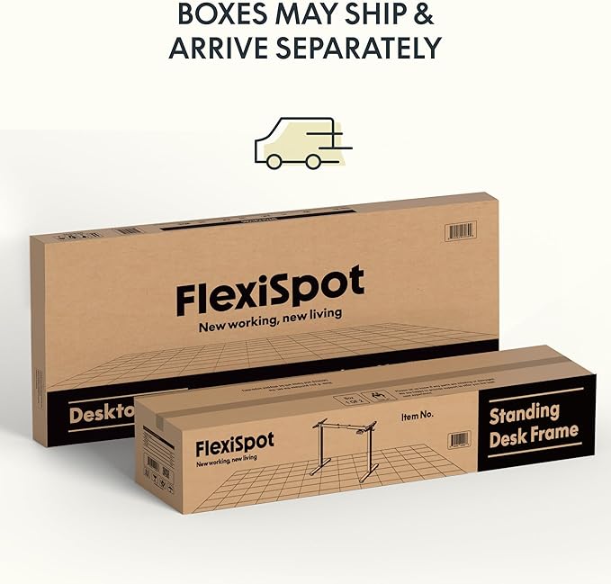 FLEXISPOT Bamboo Electric Standing Desk with Elegant Oval Legs, 48"x24" Height Adjustable Desk for Home Office & Living Spaces, White Frame