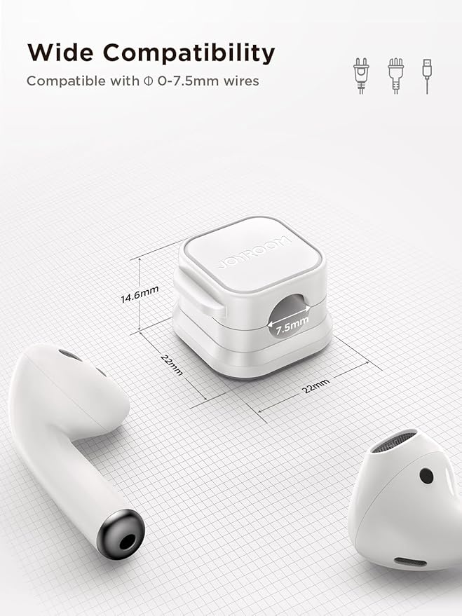 12 Pack Magnetic Cord Holder, Cord Organizer Cable Clip for Desk Management, JOYROOM Smooth Adjustable Cable Clip, Wire Holder Keeper Organizer for Home Office Desk Phone Car Wall Desktop Nightstand